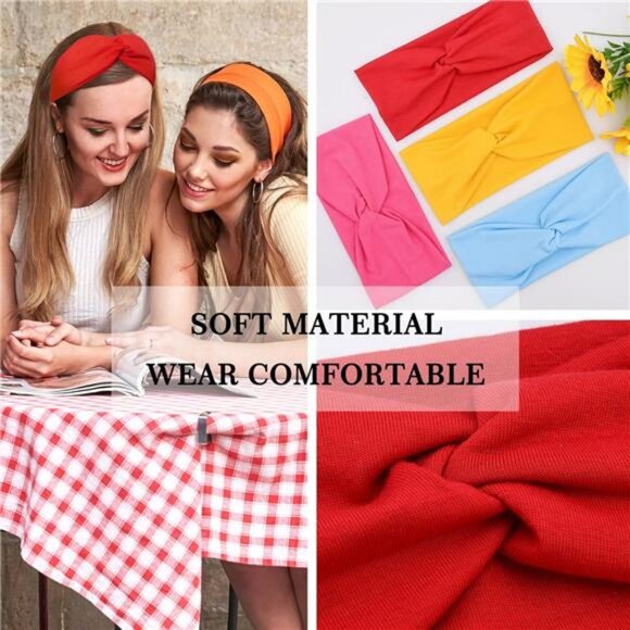18 Pieces Twist Headbands for Women - Stretchy, Non-Slip Fabric Elastic - Picture 3 of 8